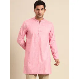 Anouk Men Pink Cotton Silk Kurta-image-32