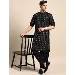 Anouk Men Printed Pure Cotton Kurta with Dhoti Pants-image-39