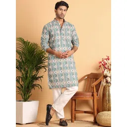 Anouk Men Printed Regular Chikankari Kurta with Pyjamas-picture-20