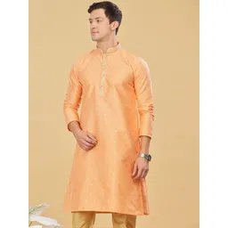 Anouk Men Printed Regular Dupion Silk Kurta with Trousers-picture-41