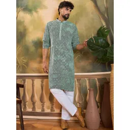Anouk Men Printed Regular Kurta with Pyjamas image 3