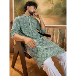 Anouk Men Printed Regular Kurta with Pyjamas image 1
