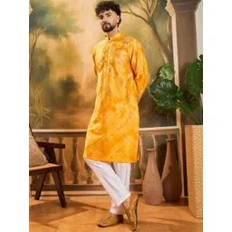 Anouk Men Printed Regular Kurta with Pyjamas image 4