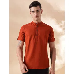 Anouk Men Pure Cotton Band Collar Kurta-image-28