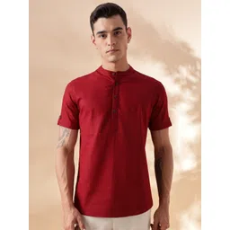 Anouk Men Solid Daily Cotton Straight Kurta-image-30
