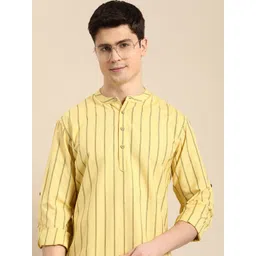 Anouk Men Woven Design Striped Kurta-picture-30