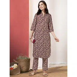 Anouk Paisley Printed Shirt Collar Regular Kurta With Trousers-picture-13