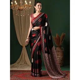 Anouk Polka Dot Pure Crepe Saree-picture-18