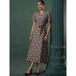 Anouk Printed Pure Cotton A-Line Midi Dress-picture-14