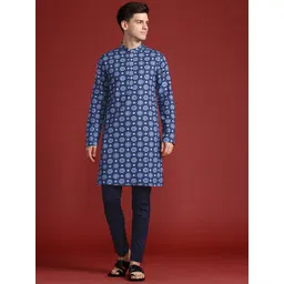 Anouk Printed Pure Cotton Kurta with Trousers-picture-10