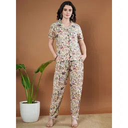 Anouk Printed Pure Cotton Shirt Collar TopWith Trousers Co-Ords Set-picture-10