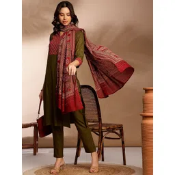 Anouk Printed Regular Pure Cotton Kurta with Trousers & With Dupatta-picture-13