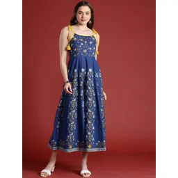 Anouk Pure Cotton Floral Print Midi Ethnic A-Line Midi Dress-picture-19