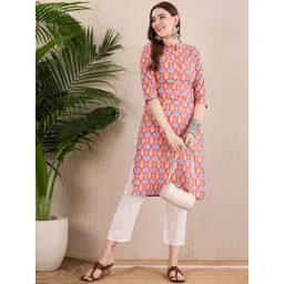 Anouk Pure Cotton Printed Mandarin Collar Straight Kurta-picture-37