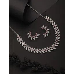Anouk Rhodium-Plated Crystal Stone-Studded Jewellery Set-picture-30