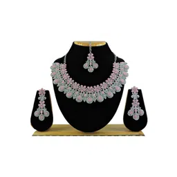 Anouk Rhodium-Plated Stone Studded Jewellery Set-picture-23