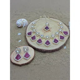 Anouk Rhodium-Plated Stones Studded Jewellery Set-picture-34