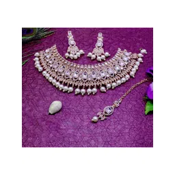 Anouk Rose Gold-Plated Stones Studded Jewellery Set-picture-23