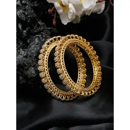 Anouk Set Of 2 Gold-Plated Stone Studded Bangles-image-26