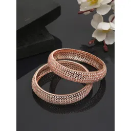 Anouk Set Of 2 Rose Gold-Plated Stone-Studded Bangles-picture-18