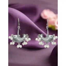 Anouk Silver-Plated Alloy Artificial Stones and Beads Drop Earrings-picture-19