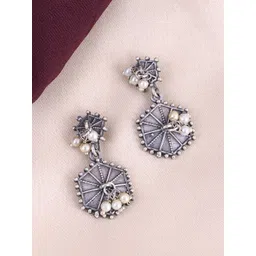 Anouk Silver Plated Cubic Zirconia StuddedContemporary Drop Earrings-picture-25