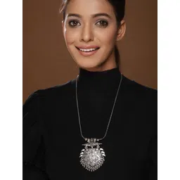 Anouk Silver-Plated Oxidised Necklace image 4