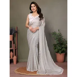 Anouk Striped Embroidered Poly Chiffon Saree-picture-14