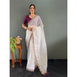 Anouk Striped Embroidered Saree-picture-29