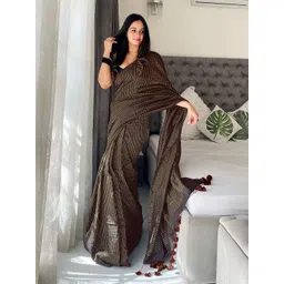 Anouk Striped Pure Cotton Designer Khadi Saree-picture-36