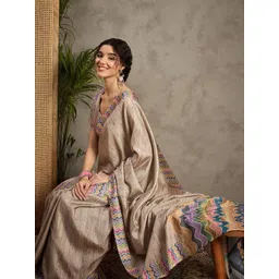 Anouk Striped Satin Tussar Saree-picture-13