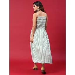 Anouk Striped Shoulder Straps Cotton A-Line Dress image 2