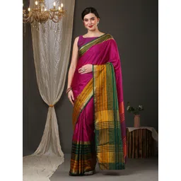Anouk Striped Zari Silk Blend Saree-picture-25