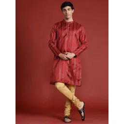 Anouk Tyohaar Collection Striped Sequinned Kurta with Churidar-picture-11