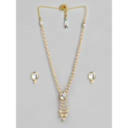 Anouk White Layered Kundan Pendent Necklace Set-picture-16