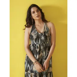 Anouk Women Abstract Printed Halter Neck Basic Jumpsuit-picture-27