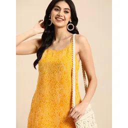 Anouk Women Bandhani Printed Sleeveless Straight Kurta-picture-38