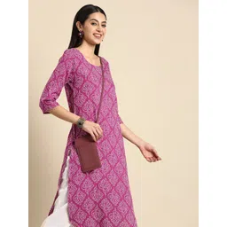 Anouk Women Bandhani Printed Straight Kurta-image-3