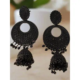 Anouk Women Black Painted Enamel Ethnic Jhumkas-picture-16
