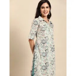 Anouk Women Blue Floral Printed Kurta-picture-13