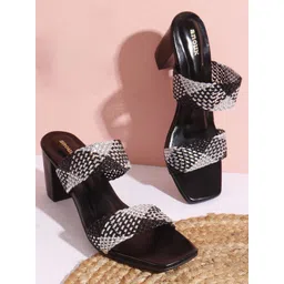 Anouk Women Colourblocked Square Toe Block Heeled Sandals-picture-12