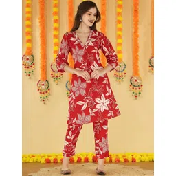 Anouk Women Cotton Printed V-Neck Co-Ord Set-picture-36