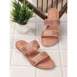 Anouk Women Embellished Ethnic Open Toe Flats with Embroidered-picture-23