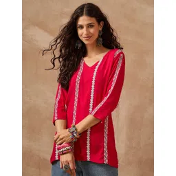 Anouk Women Embroidered V-Neck Kurti-picture-32