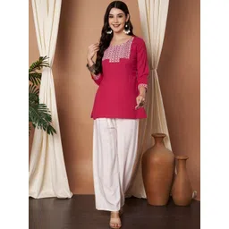 Anouk Women Ethnic Motifs Embroidered Pure Cotton Straight Kurti-picture-37