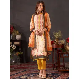 Anouk Women Ethnic Motifs Embroidered Regular Kantha Work Kurta with Trousers & With Dupatta-image-29