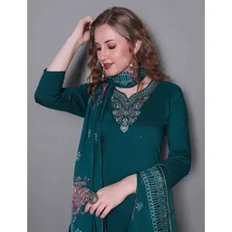 Anouk Women Ethnic Motifs Embroidered Regular Thread Work Kurti with Trousers & With Dupatta-image-47