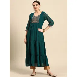 Anouk Women Ethnic Motifs Embroidered Tiered Kurta-picture-19