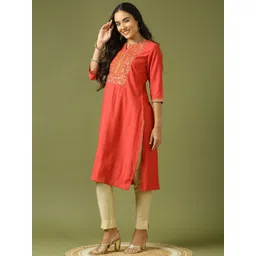 Anouk Women Ethnic Motifs Embroidered Zari Kurta image 2