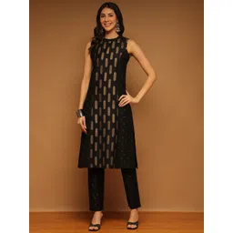 Anouk Women Ethnic Motifs Printed Panelled Kurta with Trousers-picture-27